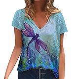camisetas originales mujer tallas grandes 【Adecuado para la Ocasión】: Perfecto para diario,fiesta,trabajo,escuela,interior y exterior.Viaje, vacaciones, citas, fiesta de cumpleaños, salir al paseo, camping, excursiones, cualquier ocasión es perfecta, queda muy bien!
