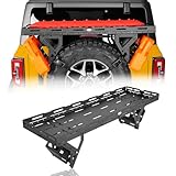 Hooke Road Universal Spare Tire Cargo Rack Basket Carrier for 30'-40' Tires, Fits for 1976-2025 Jeep Wrangler (CJ, YJ, TJ, JK, JL) & 2021-2025 Ford Bronco, SUV, RV