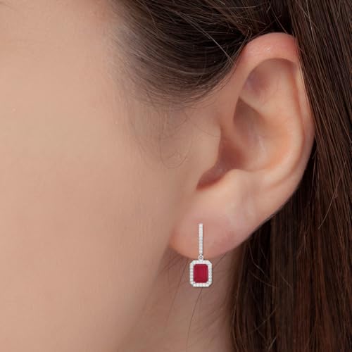 Image of 925 Sterling Silver Dangle Earrings for Women | AAA Cubic Zirconia Silver Drop Earrings | Rhodium Plated Anti-Tarnish Hypoallergenic Jewellery | Lightweight Fashion Earrings | Birthday, Anniversary & Rakhi Gift