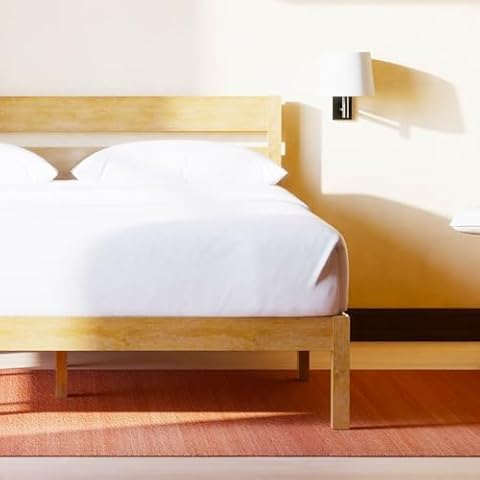 LIFEMENT Classic Wood Platform Bed Frame with Headboard, Essential, Noise Free, Under Bed Storage, No Box Spring Needed, Easy Assembly (Natural, Queen (U.S. Standard)) Cover