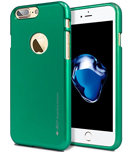 Goospery i-Jelly for Apple iPhone 7 Plus Case (2016) Slim Thin Rubber Case (Metallic Green) IP7P-IJEL-GRN