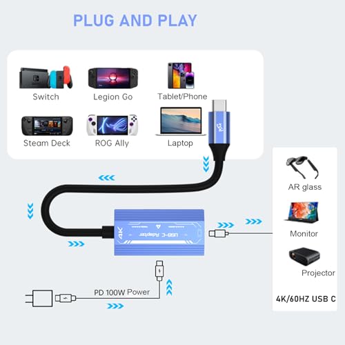 Adaptateur lunettes AR grand écran virtuel 4K dans le train pour Switch et Steam Deck - 4