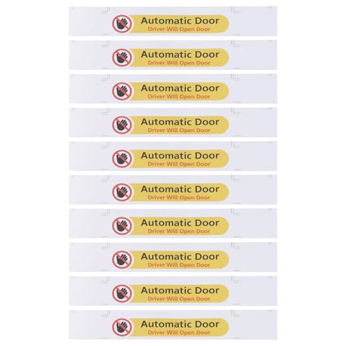 Briny River 10 Pegatinas para Puerta Automática de 5x1 Pulgadas "Automatic Door Driver Will Open Door" Pegatinas de Vinilo Impermeables para Coche Vehículo Taxi Y Ventana