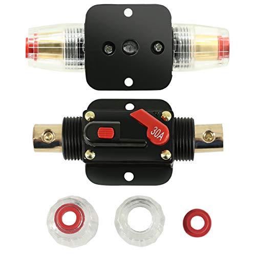 30A Inline Circuit Breaker Reset Fuse, Powmr Reset Fuse Holder 30 Amp With Manual Reset For 12V-24V Dc Car Audio, Stereo Switch And Solar Inverter System(2 Pack) #TOP4