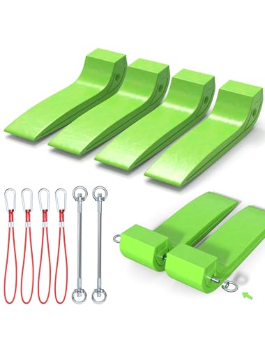 E-SDS Combinable Tire Skates 4 Pack, 3.2 in to 6.4 in Width Adjustable Towing Skates, Heavy-Duty Safe Car Skate for Tow Truck, Single Towing Skate Has A 4,000 lb Working Load Limit (Green)