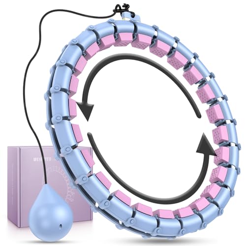 Weighted Infinity Hoop with 24 Detachable Quiet Knots, Hula Circle Hoop for Adults Weight Loss,...