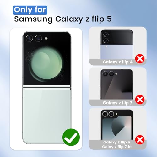Ruky for Galaxy Z Flip 5 Case, Hard PC Ultra Slim Shockproof Protective Cover, Support Wireless Charging Full Body Drop Protection Case for Samsung Galaxy Z Flip 5, Dark Green by Ruky - Image 2