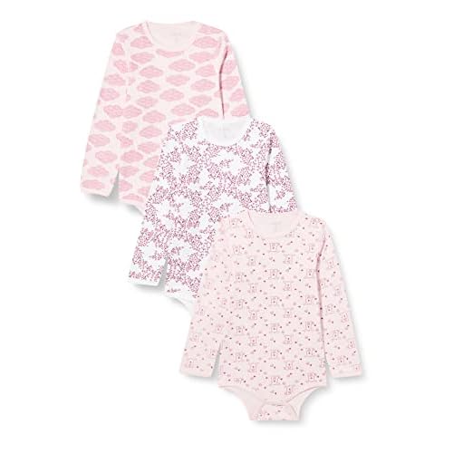 Amazon Exclusive: Care Baby - Mädchen Langarm-Body im 3er Pack, Mehrfarbig (Dusty rose 505), 18 Monate/86 cm