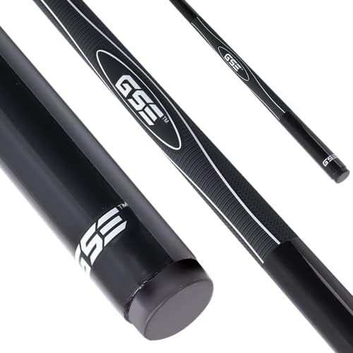 GSE 58" 2-Piece Fiberglass Graphite Composite Billiard Pool Cue Stick (Slick Black, 21oz)