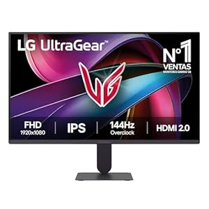 LG 24G411A-B – Monitor Gaming Ultragear 23,8″, IPS Full HD, 16:9, 144Hz, 1ms, G-Sync y FreeSync, HDR10, Pivotable, Altura Ajustable, Negro