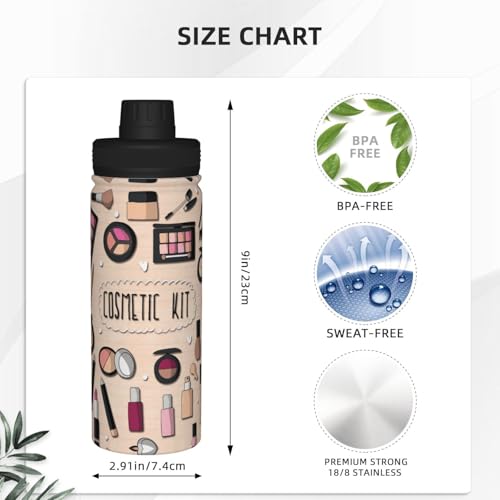 Botella de acero inoxidable aislada de 18 onzas Modern Girl Cosmetic premium 5