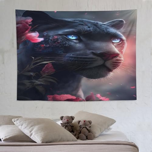 Tapisserie léopard rideau mural grand format pour masquer les imperfections