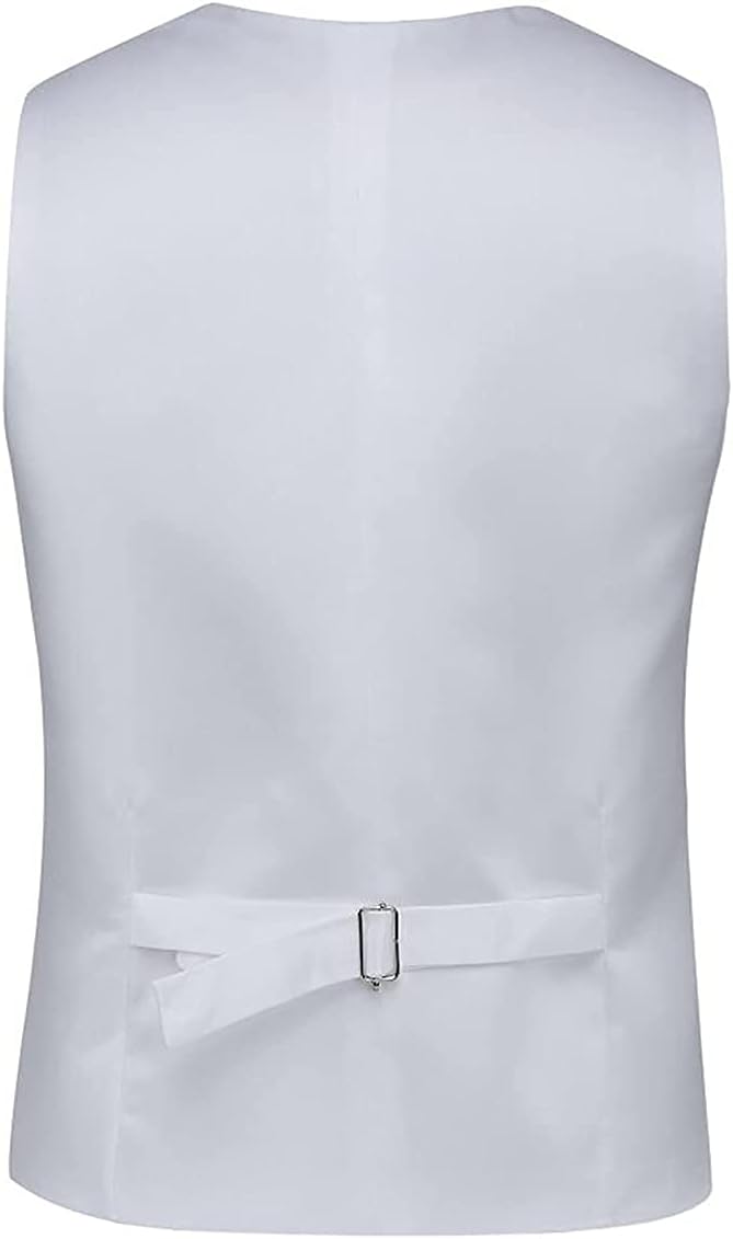 White Camouflage Vests Wedding Vests 3Pcs Tie and Bow Tie for Men