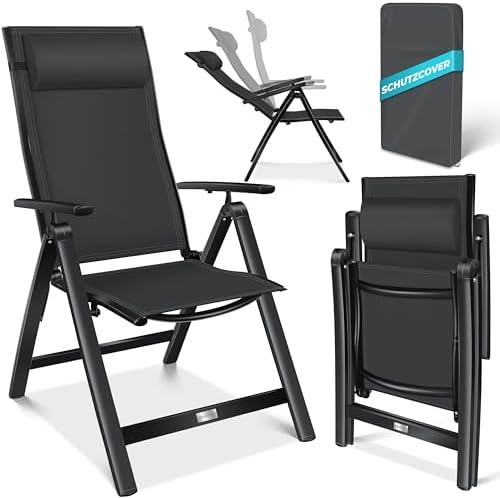 KESSER® Silla de jardín de Respaldo Alto, con reposabrazos, Alumi...