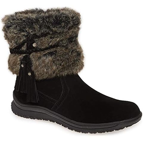 Minnetonka Womens Everett Shearling Boot, Black, Size 8 Cover