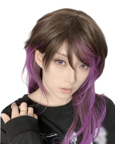 NDNSHLJ Long Wolf Cut Wigs Mullet Pixie Cut Wig Layered