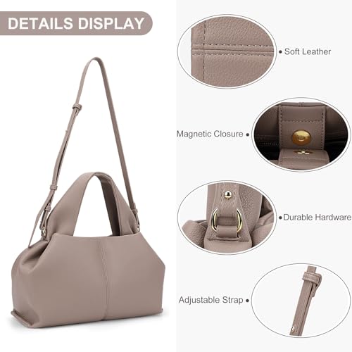 Image of Juoxeepy Crossbody Bag Purse Satchel Handbag for Women Shoulder Bag Chic Dumpling Cloud Bag Clutch Purse