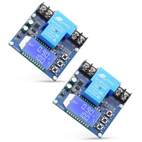 Qoroos 2PCS Low Voltage Cutoff Controller DC 6-60V 30A Low Voltage Disconnect Charging Discharging Protection Module with LCD Display Controller Protection Switch Module