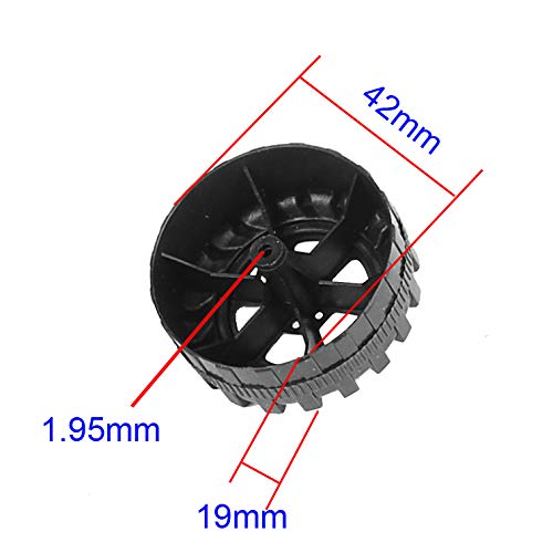Nobranded 50 pcs 2mm Dia Shaft 42mm Toy Wheel and 25pcs Round Rod Axles for DIY