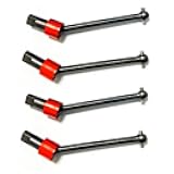 Generic Krixis 4Pcs Metal CVD Drive Shaft Driveshaft for Krixis Latrax Teton 1/18 RC Car Upgrade Parts Accessories - (Color: Red)