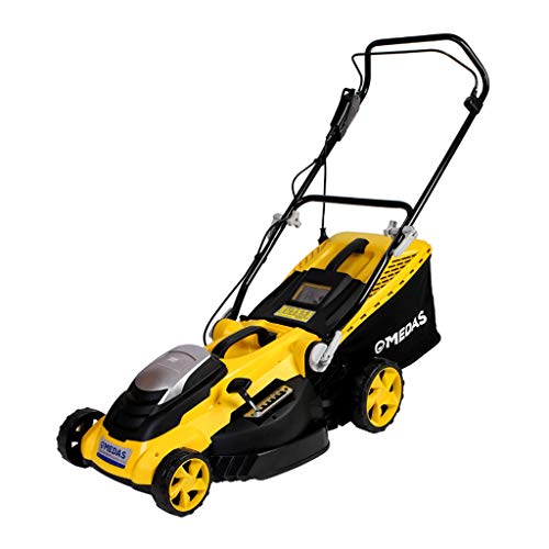 Electric Wheeled Lawn Mower, 1800 W, Cutting Width 42 Cm (color : Yellow, Size : 1800w+30m power cord)