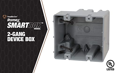 Southwire Msb2G Two Gang Device Box With Depth Adjustable, Heavy Duty 42Lb, Gray #TOP1