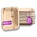 Waipur Assiette Palmier Bio - 25 Assiettes Rectangulaire 16x13 cm - Vaisselle Jetable de Qualité Supérieure - Stable, Naturelle et Compostable - Assiette Jetable Bois similaire