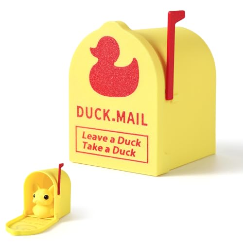 MITCHENIFY 3D Printed Cruising Duck Mailbox for Cruise Ducks Magnetic Wall Mounted Mini Mailbox for Cruise Ship Door Decorations Gift for Duck Hunters (Yellow)