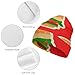 Fashion Beanie Hats with Adjustable Band Oversized Hat Cap Soft Touch Windproof Headwear Skull Cap for Skating Travel, Multifunctions Scarf Hat, Funny Burglar Hamburgers Thief Red