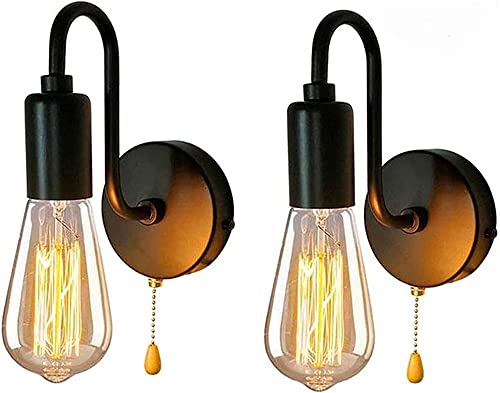 Lámparas de pared E27 vintage negras para crear un ambiente retro en tu salón y dormitorio