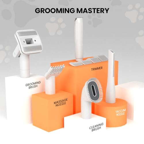 Pet Terra FurCare Pro 3-in-1 Grooming Kit with Vacuum Suction (99%), Dryer, and Professional Clippers. Includes Tools for Efficient Pet Grooming, 4L Dust Cup, Low Noise. Ideal for Dogs, Cats & More!