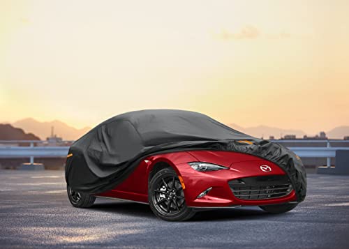 Image of Kayme 7 Layers Car Cover Custom Fit for Mazda Miata MX-5 MX5 (1990-2025) Waterproof All Weather for Automobiles, Outdoor Full Cover Rain Sun UV Protection.Black