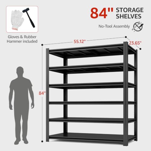 Image of Garage Shelving Heavy Duty Storage Shelves 3000 LBS Adjustable Metal Shelving Uints and Storage for Garage,Warehouse,School,Commercial,Business, (LJ-3-6-T3)