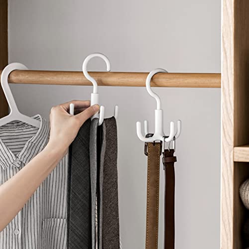Defutay Belt Hanger Scarf Tie Rack Holder Hook, 2 Pcs Hangers For Closet,360 Degree Rotating Closet Clothes Hangers With 4 Claws For Hanging, Scarf,Hats, Towels,Bags, Shoes,Ties #TOP6