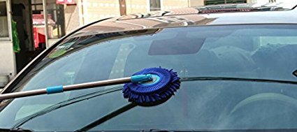 Meioro 360 Degree Wet Mop,Microfiber Chenille Flexible Handle Car Clean Wash Mop Plus Towel Head,Home Kitchen Cleaning Supplies For Glass Tile Window (Blue) #TOP6