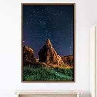Framed Canvas Sky of Stars Astronomy & Space Dark Dramatic Modern Photography Stars - 16x24 inches
