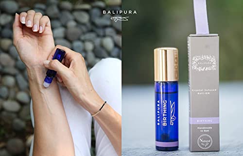 Balipura - Crystal Aura Roll On - Birthing Natural Essential Oils - Moonstone, Amethyst Gemstones & Crystals - Essential Oil Blends - 0.34Fl.oz #TOP4
