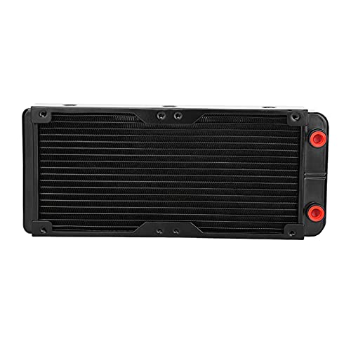 Fabater 240mm G4/1 Aluminiowa Chłodnica Wodna Procesora Chłodnica Komputerowa do Chłodzenia Komputera PC, 18-rurowy Radiator z uszczelką lutowaną kompatybilną z szafką przemysłową