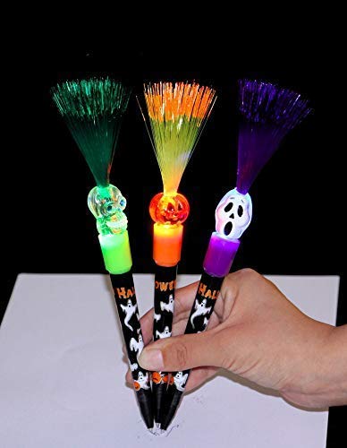 MSAI 5 pcs Halloween Pen, Creative Papeterie activités Props Citrouille Ghost Tête sorcière lumière Pen
