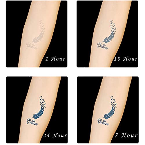 2 Weeks Tattoo Arm Fake Semi-Permanent Temporary Tattoos Stickers, 8 Sheets Waterproof & Last 1-2 Weeks Blue Japanese Geisha Samurai Women Flower Lotus Tattoos (With 10 Sheets Ordinary Tattoo Stickers) #TOP2