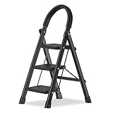 脚立 3段 踏み台 折り畳み はしご 軽量 室内 屋外 手すり付き 耐荷重150KG コンパクト 省スペース 滑り止め付き 持ち運び便利 step ladder