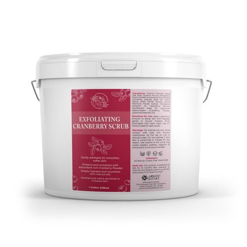The Midwest Sea Salt Company - Exfoliating Cranberry Scrub - 128oz, Unscented (No Essential Oil) - Exfoliating Body Scrub