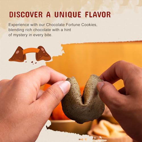 image for 52USA Fortune Cookies, Approx 50 PCS, Chocolate Fortune Cookies, Bulk 