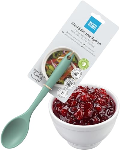Taylors Eye Witness Mini Silicone Aqua Stirring Spoon - Dishwasher Safe, Heat Resistant 260°C/500°F. Perfect for Non-Stick Pans. Small Enough for Jars. Odour & Stain Resistant. 5 Year Guarantee