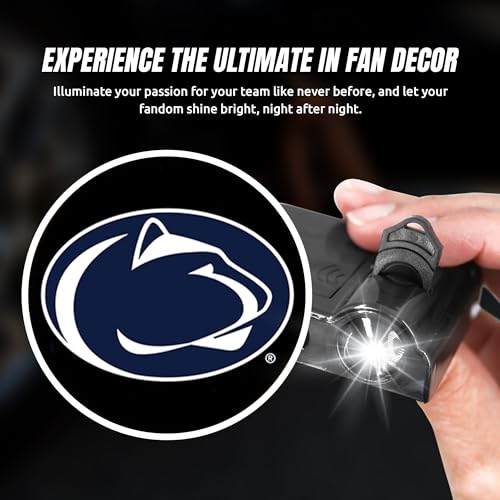 Sporticulture American Football Penn State Nittany Lions LED Car Door Light - Officially Licensed NCAA Wireless Projector - Show Your Team Pride - Battery Operated, Universal Fit