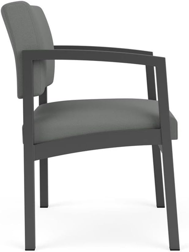 Lenox Steel Reception Waiting Oversize Guest Chair/Charcoal Steel/Light Gray