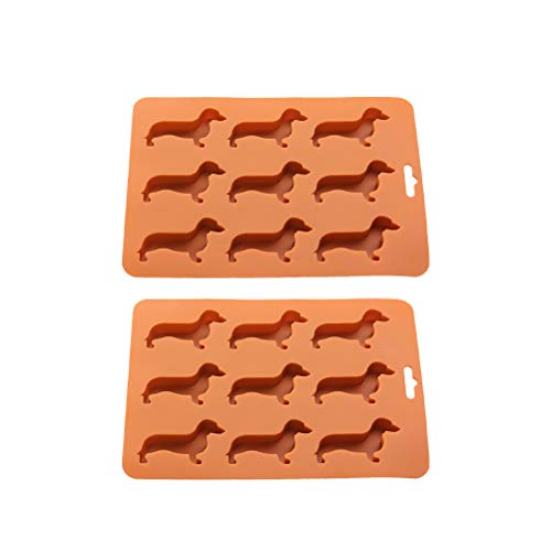 2 peças 9 slots de silicone em forma de cachorro para fazer gelo, forma de grade de gelo, molde de f