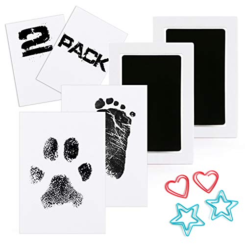 Scotamalone 2 Packs Baby Handprint and Footprint Ink Pads - Large Size
