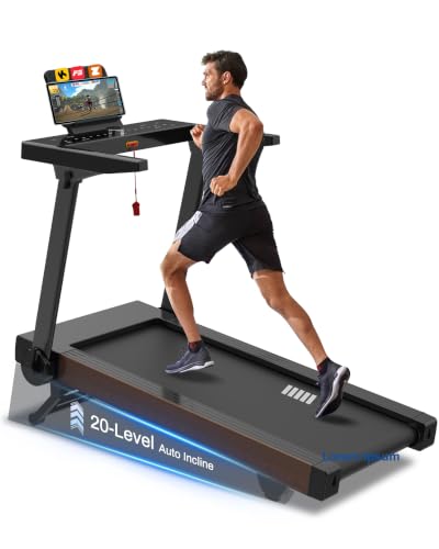 BORGUSI Foldable Treadmill with Auto Incline - Treadmills for Home Seniors