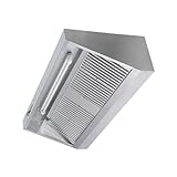 VM Europa - Wandhaube - Maße 140 x 70 cm - Mit LED-Beleuchtung - Edelstahl AISI 430 - Dunstabzugshaube Ablufthaube Gastro Abzugshaube Gastronomie Freihängend Profiküche